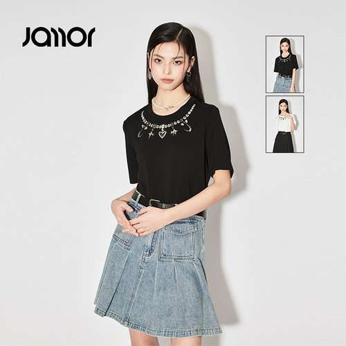 简约时尚短袖Jamor印花