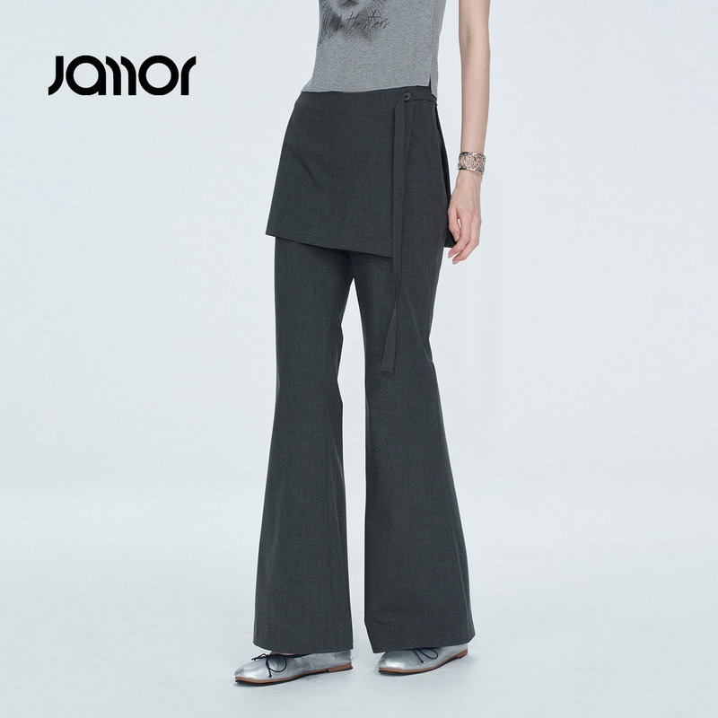 Jamor加墨时尚微喇显瘦休闲裤子带屁帘高级气质高智感女2026秋新图片