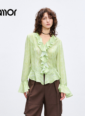 【商场同款】Jamor清新花边上衣2025春季新款JAX554602