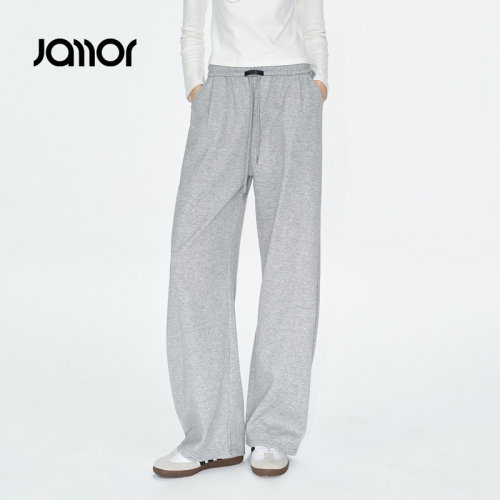 Jamor加墨休闲抽绳松弛感裤子卫裤直筒显瘦运动女装2026秋冬新款