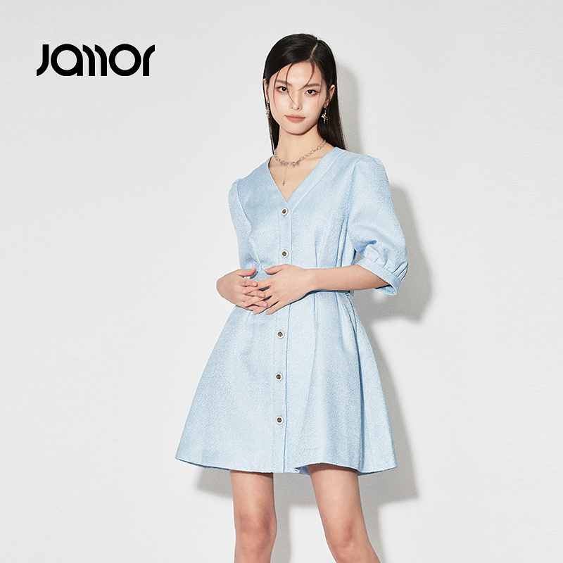 Jamorv领时尚甜美连衣裙