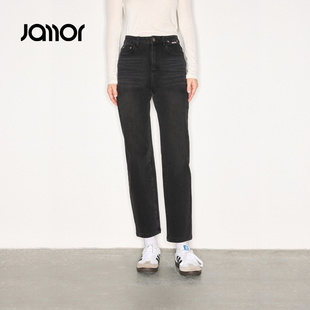 Jamor加墨时尚显瘦九分裤水洗牛仔裤复古帅气裤子女装2025秋冬新