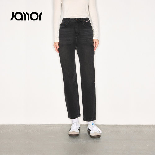 Jamor加墨时尚显瘦九分裤水洗牛仔裤复古帅气裤子女装2026秋新