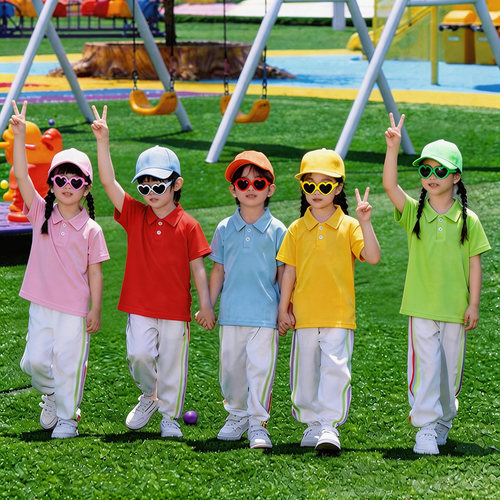 六一儿童啦啦队演出服幼儿园大合唱毕业照polo衫小学生运动会班服