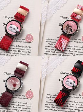 【马年鸿运新年红】适用于华为gt6手表表带GT4/5/5pro编织磁吸扣腕带Watch5智能运动手表GT2e替换带配件gt3se