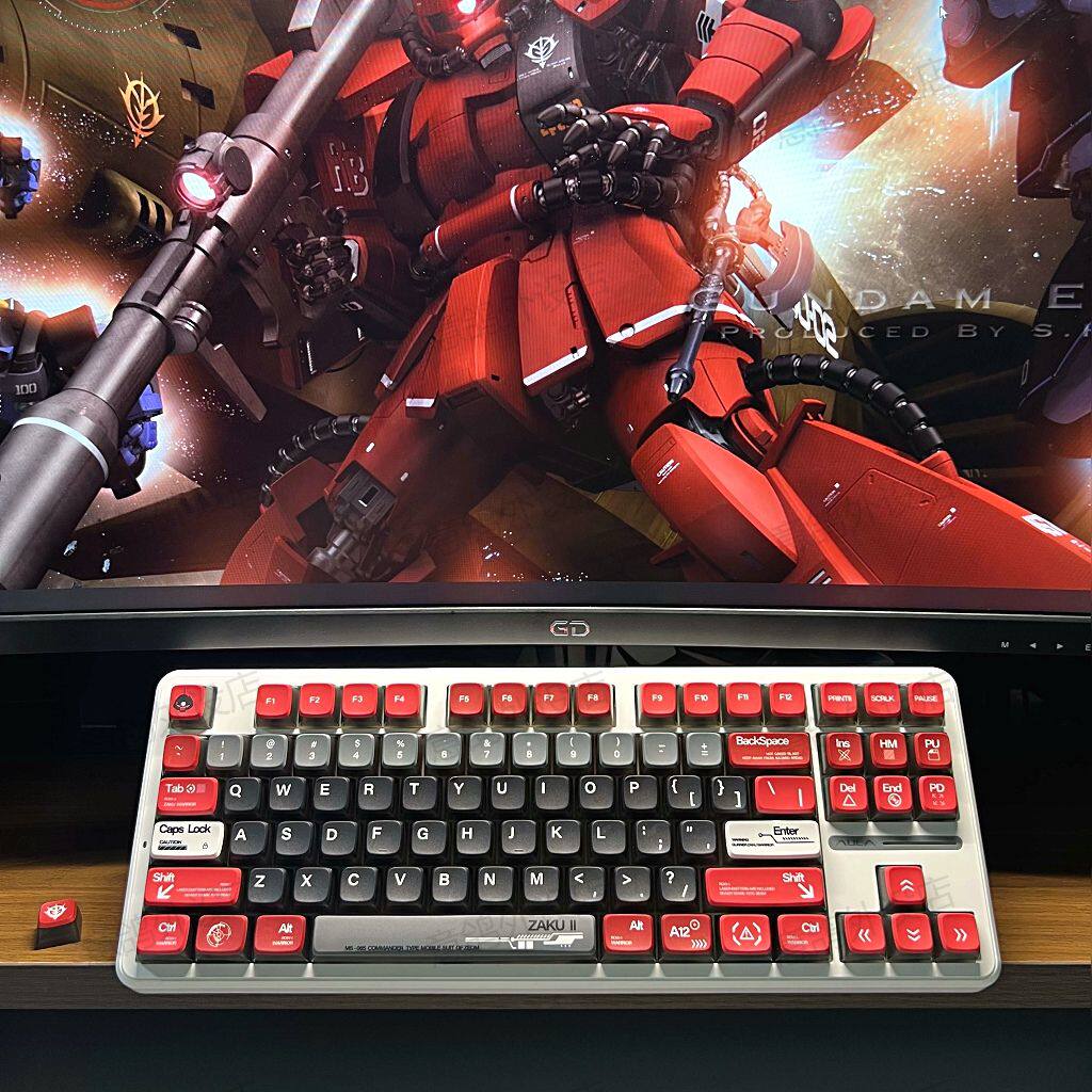 GUNDAM ZAKU ZAKU WARRIOR KEYCAP SIDE PENETRATION FIVE SIDES SUBLIMATION MDA HIGH WOOTING MAGNETIC SHAFT DAREDEVIL RAIN 75