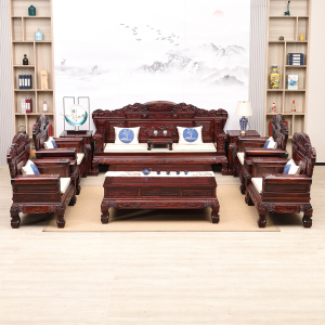 精工阔叶黄檀印尼黑酸枝红木沙发