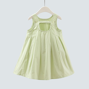 女宝宝连衣裙夏季无袖背心裙洋气韩版女童纯棉裙子儿童夏装公主裙