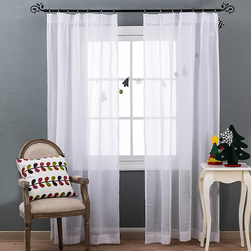 成品窗帘窗纱落地窗透光不透人纯色纱帘白色卧室客厅现代简约|ruв категории домашний ткань, занавес, занавес и аксессуары, Настроить занавес - от Buy2taobao.com для оказания профессиональной услуги покупки агента Taobao