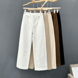 裤子女款爆款2025新款春季时尚百搭版阔腿裤高腰白色宽松奶奶裤