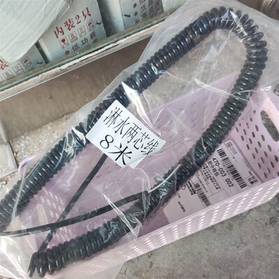 弹簧线淋水2芯平方国标纯铜PUR螺旋电线线缆弹性伸缩线