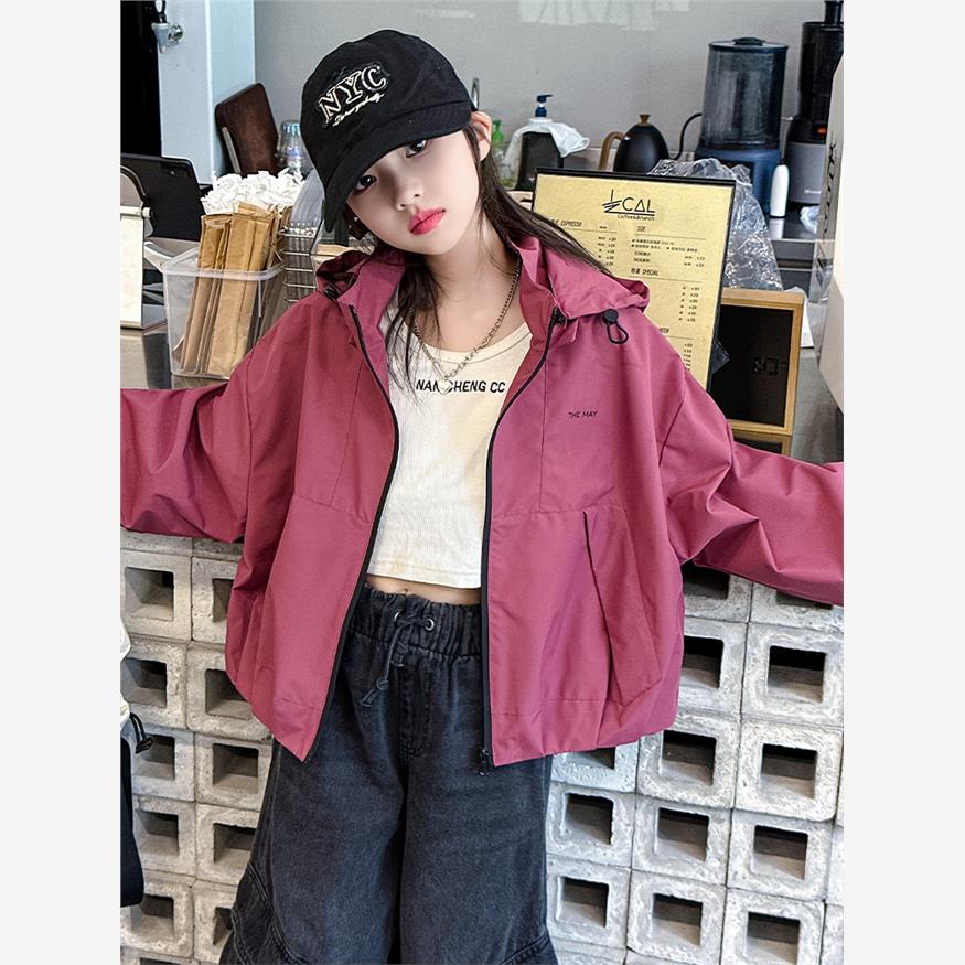 女童冲锋衣春秋款2025新款女大童洋气风衣外套小女孩春装薄款夹克