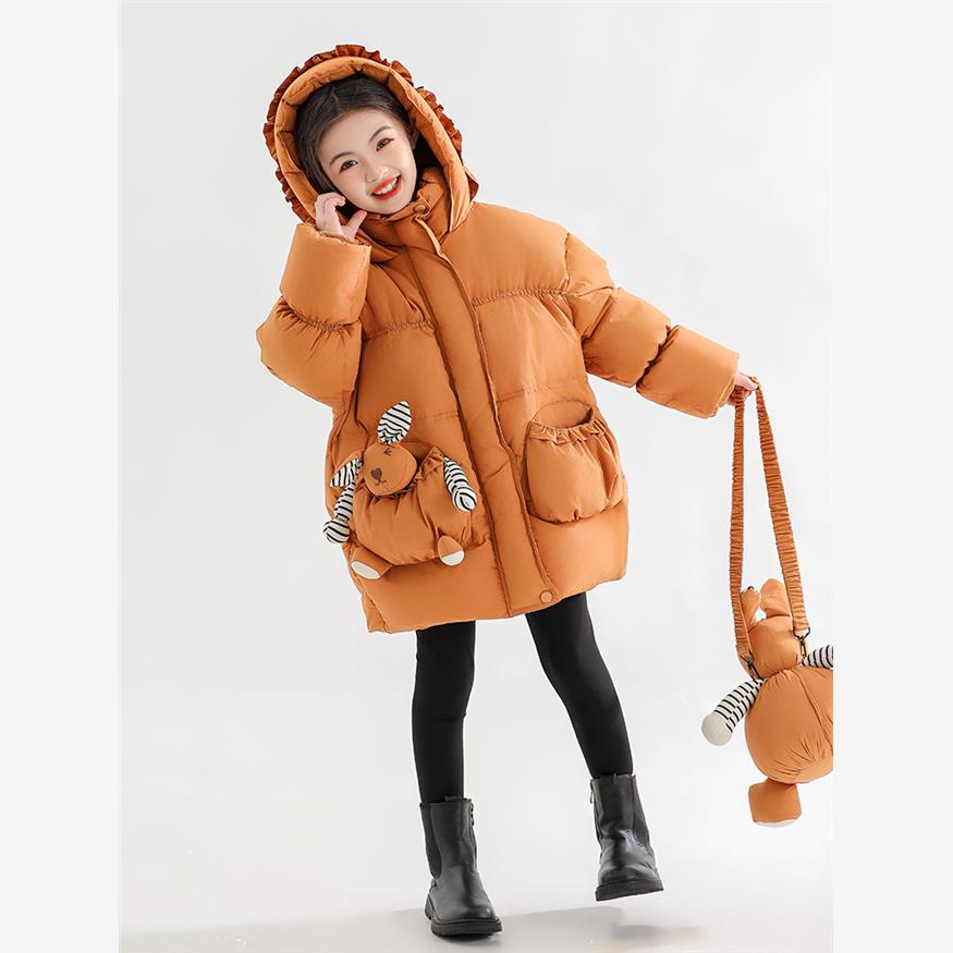 女童中长款羽绒服冬季新