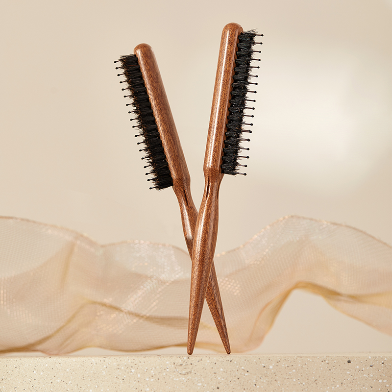 猪鬃毛窄齿发缝尖尾梳