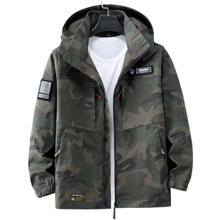 春秋纯棉工作服上衣男士 迷彩服宽松耐磨耐脏电焊汽修户外干活工装