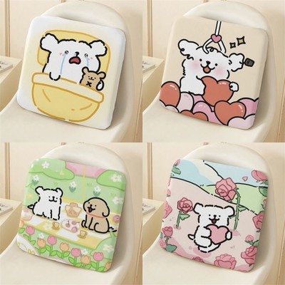 网红线条小狗坐垫毛绒超软椅垫办公室学生宿舍教室车载海绵垫