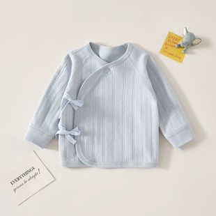 0-3月初生婴儿半背衣a类纯棉无骨春秋四季薄款新生儿和尚服打底衣