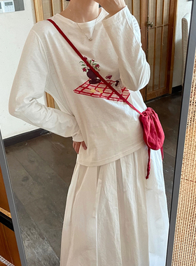 AULDCAT 2025SS 棉麻混纺小圆领长袖T恤