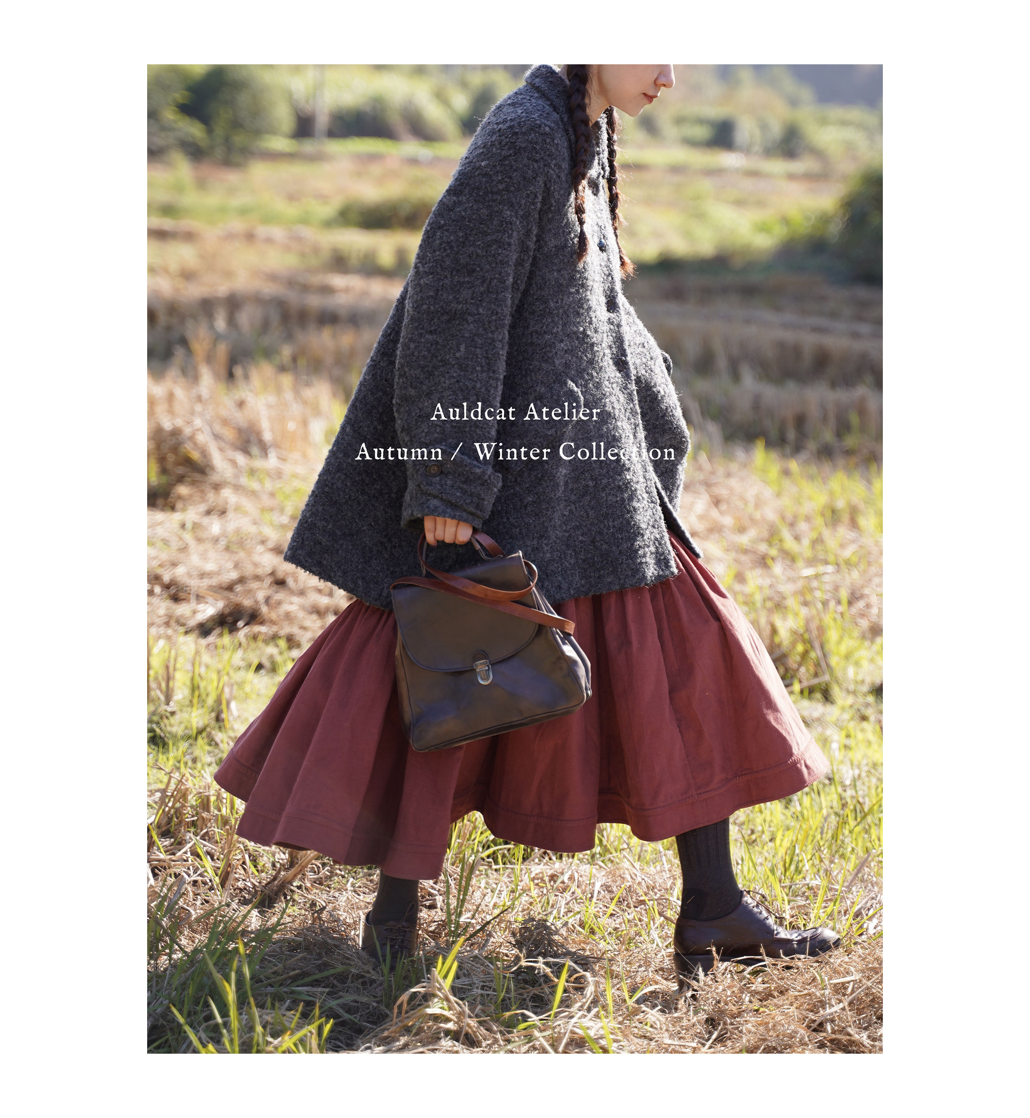 AULDCATAtelier羊毛斗篷大衣