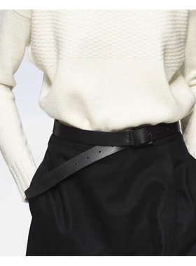 2020ss AULD CAT 意大利进口头层牛皮方形扣百搭黑色宽腰带