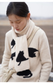 AULDCAT 超软糯 套头 2023FW 康赛妮牦牛绒奶牛猫双色小猫毛衣