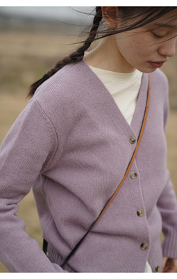 AULDCAT美利奴羊毛V领开衫双色