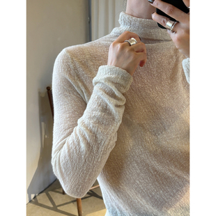 堆堆领 肌理羊毛中高领打底衫 贴身 2025FW AULDCAT