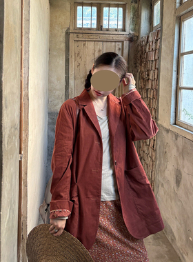 AULDCAT 2025FW 纯棉细坑条灯芯绒大口袋休闲西装外套 宽松