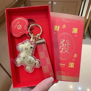 水贝2026新款 黄金999马上发财卡通钥匙扣挂饰手机挂马上有钱礼物