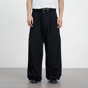 CONTRAFIEND「加厚西裤」多褶位休闲直筒长裤TR抗皱宽松通勤西裤