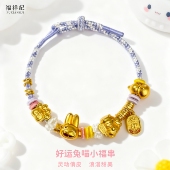 好运兔喵小福串手绳手工编织铃铛少女节日礼物招财猫女生编织情侣