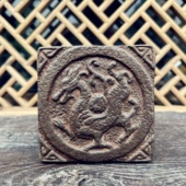 加厚款 复古砖雕四神兽青龙白虎朱雀玄武杯垫研学拓片课堂拓印 中式