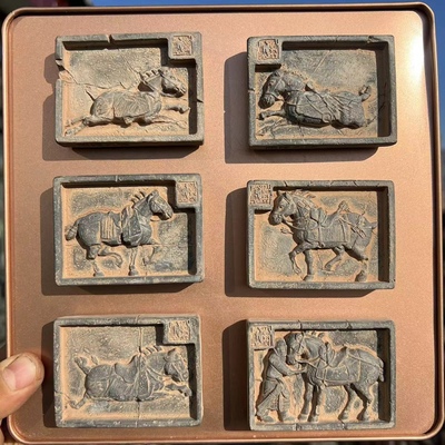 昭陵六骏非遗文创砖雕创意冰箱贴