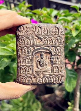 山西文创云冈石窟非遗砖雕佛像一瓦当敦煌侘寂风文房镇纸摆件盖置