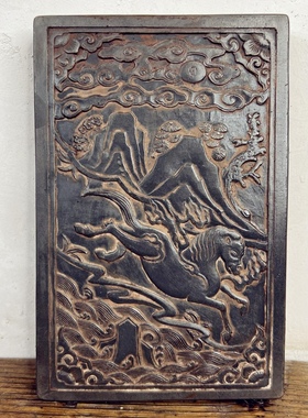 加厚款王家大院非遗金石传拓砖雕刻海马流云文创礼品研学拓片刻板