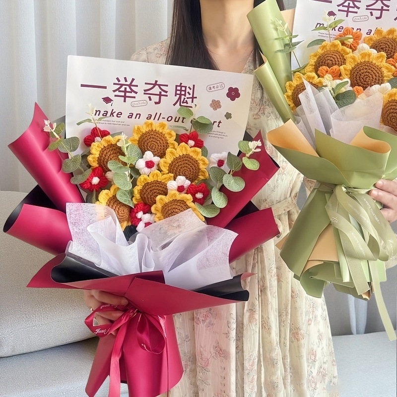 手工编织diy向日葵花束材料包