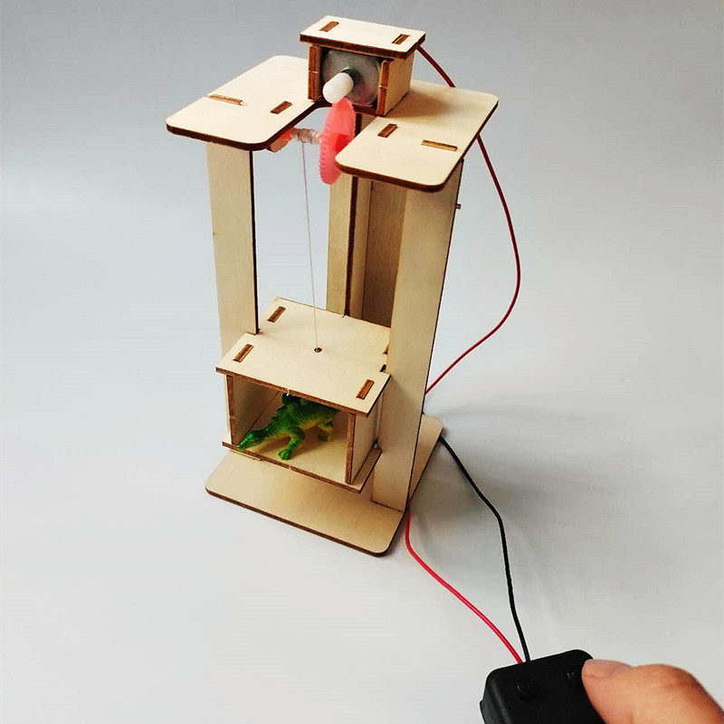 小学生DIY手工制作材料自制电梯模型遥控升降机STEM创客科学实验