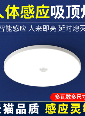 led感应吸顶灯声控楼道楼梯过道家用入户走廊自动雷达人体感应灯