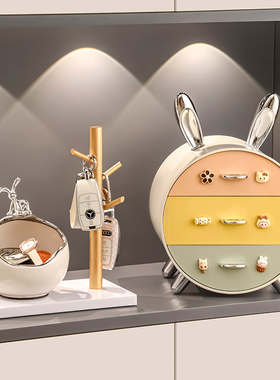 兔子钥匙收纳玄关摆件入户进门置物架客厅乔迁新居礼物家居装饰品