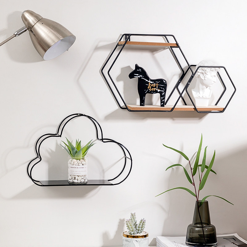 Northern Europe ins wall Shelf originality Iron art Flaky clouds Decorative frame Wall hanging Room ornament bedroom Wall hangingin the Home accessories , Decorative frame/Decorative shelf  category - from Buy2taobao.com to provide professional Taobao agent buy service