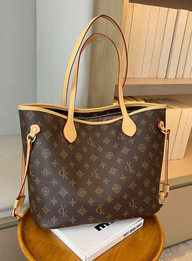 大容量老花托特包包女2025新款轻奢高级感通勤大包百搭单肩手提包