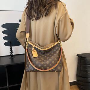 轻奢复古老花托特包包女2024新款大容量休闲腋下包百搭单肩斜挎包