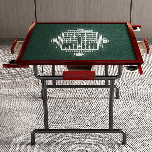 简易家用折叠手动实木麻将桌可携式棋牌室桌象棋桌手搓两用麻雀台