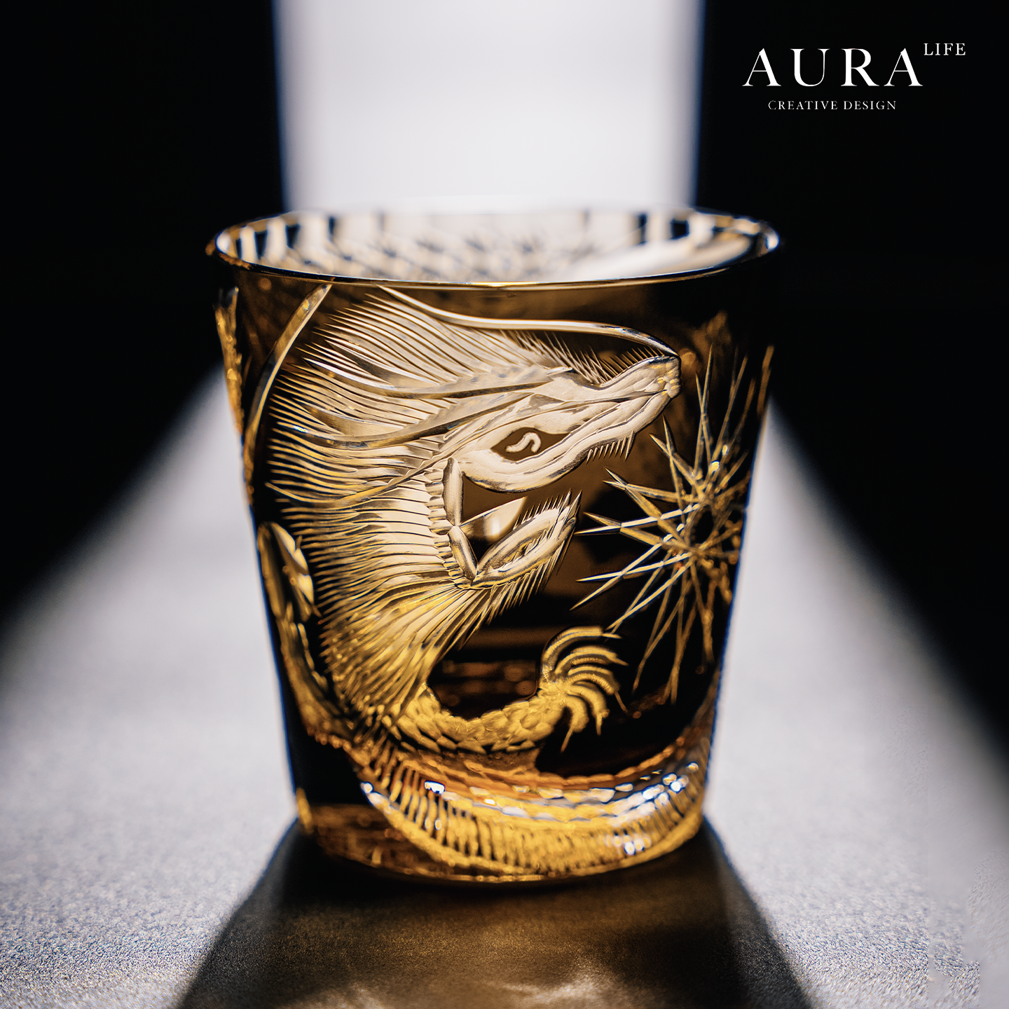 AURA'S江户切子龍杯限量收藏级高颜值手工酒杯威士忌酒杯洋酒杯