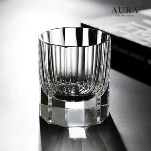 S高级感K9水晶杯轻奢玻璃手工切子酒杯高档威士忌酒杯洋酒杯 AURA