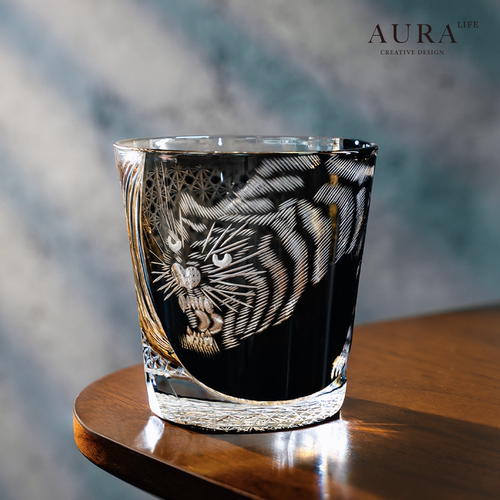 江户切子大师款老虎高档酒杯