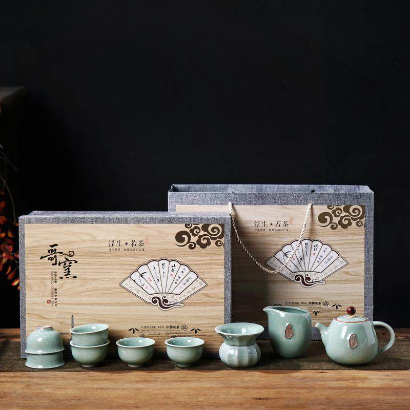 高档哥窑禅茶功夫茶具套装冰裂开片茶壶茶杯可养茶具开业节庆礼品,餐饮具,整套茶具,淘宝优惠券,粉丝福利购,淘宝优惠卷