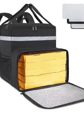 热卖双肩披萨保温包大号户外野餐保温箱 外卖送餐背包takeout