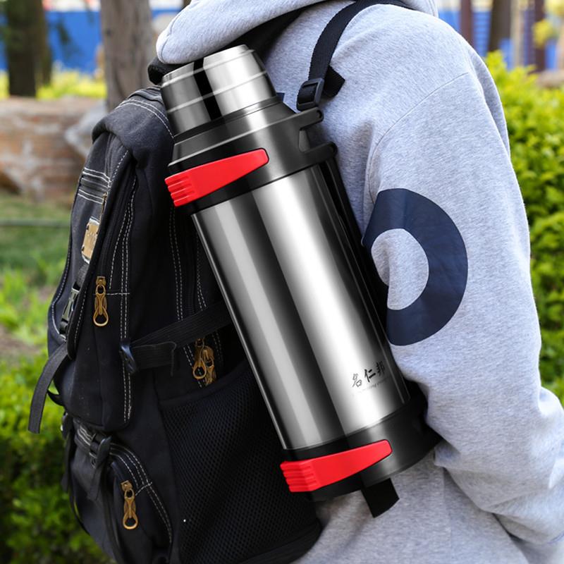 超大容量保温壶304不锈钢保温杯男女户外旅行便携热水壶野营壶