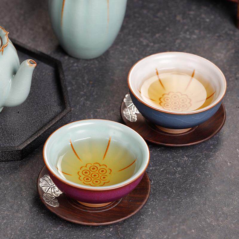 新款台湾柏韵汝窑主人杯单杯冰裂釉开片茶盏陶瓷茶具品茗杯钧窑杯